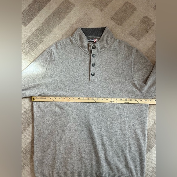 Tommy Bahama Mens Soft Sands Cashmere Button Mock-Neck Sweater in Gray (Sz XXL) - Picture 8 of 9